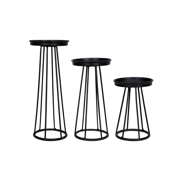 Black Metal Soho Candle Holders, Set of 3 Kirklands Home