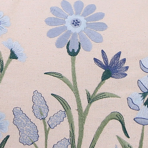 Cream Bluebells Lumbar Pillow