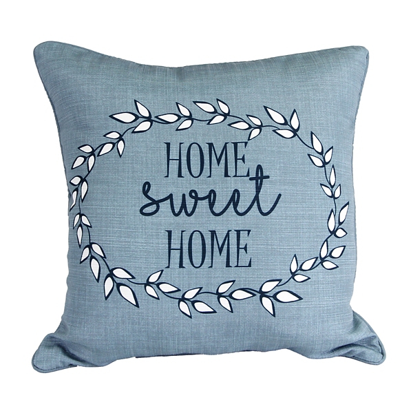 Blue Home Sweet Home Laurel Pillow
