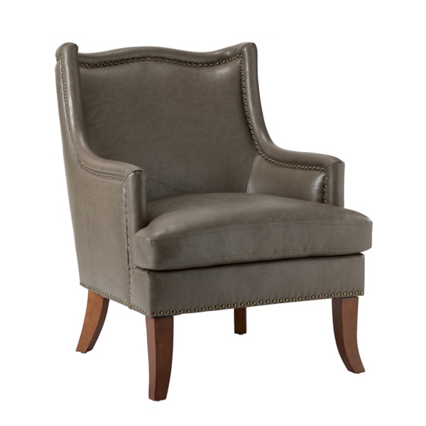 Gray Faux Leather Wingback Accent Chair Kirklands Home