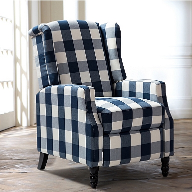Beige Windowpane Plaid Recliner Kirklands Home