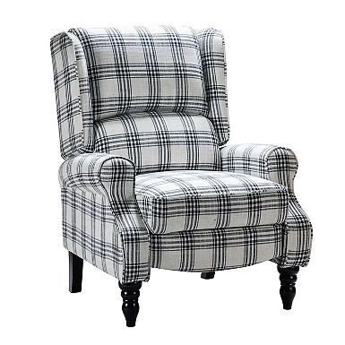 Black and white discount buffalo check wingback chair