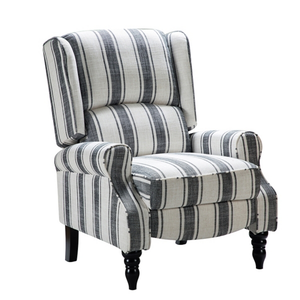 Black and White Stripe Traditional Recliner Kirklands Home