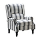 Black and White Stripe Traditional Recliner