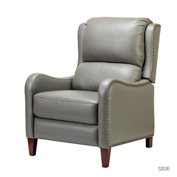 Gray Leather Nailhead Traditional Recliner Kirklands Home