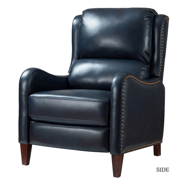 Navy Leather Nailhead Traditional Recliner Kirklands Home