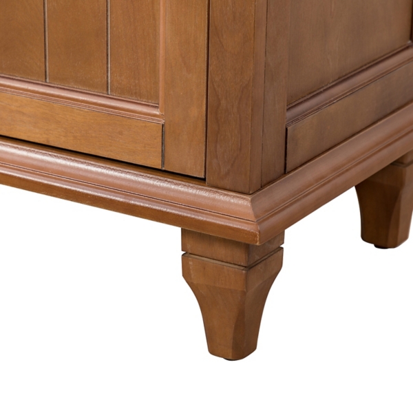 Brown Wood 4-Door Sideboard Cabinet