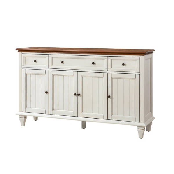 White and Brown Wood 4Door Sideboard Kirklands Home