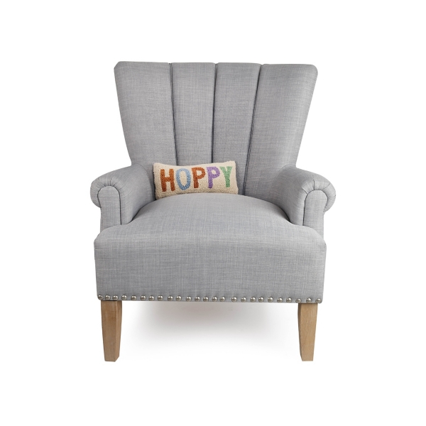 Hoppy Hooked Wool Lumbar Pillow