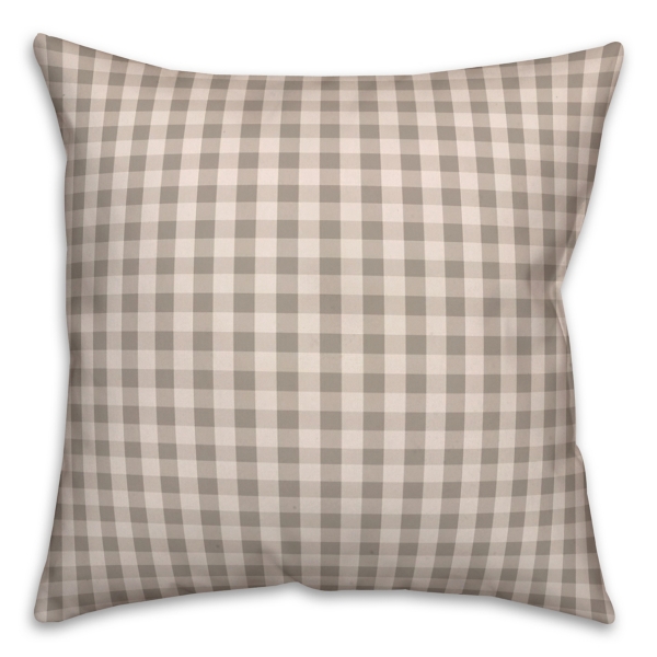 Gray and White Plaid Pillow | Kirklands Home