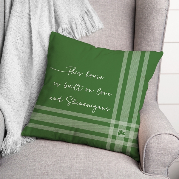 Green Love and Shenanigans Pillow