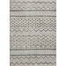 Beige Geometric Stripe Washable Area Rug, 5x7