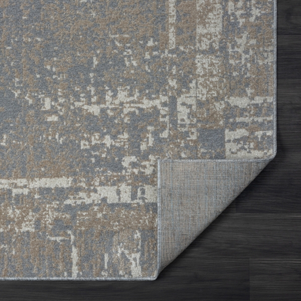 Gray Distressed Washable Area Rug, 7x9