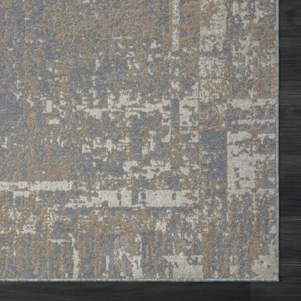 Gray Distressed Washable Area Rug, 7x9