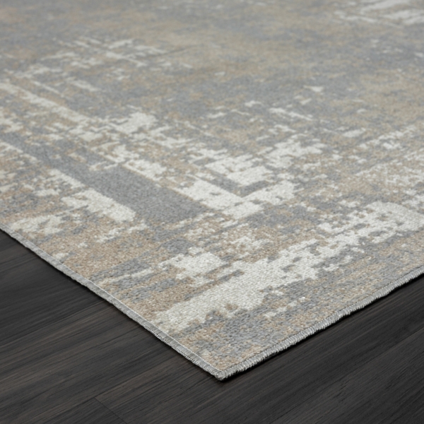 Gray Distressed Washable Area Rug, 7x9