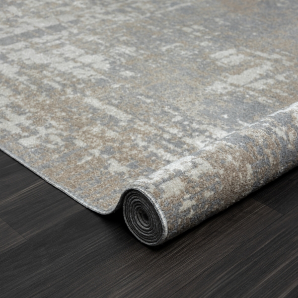 Gray Distressed Washable Area Rug, 7x9