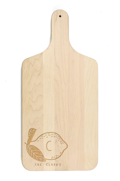 Personalized Monogram Lemon Maple Serving Board Kirklands Home