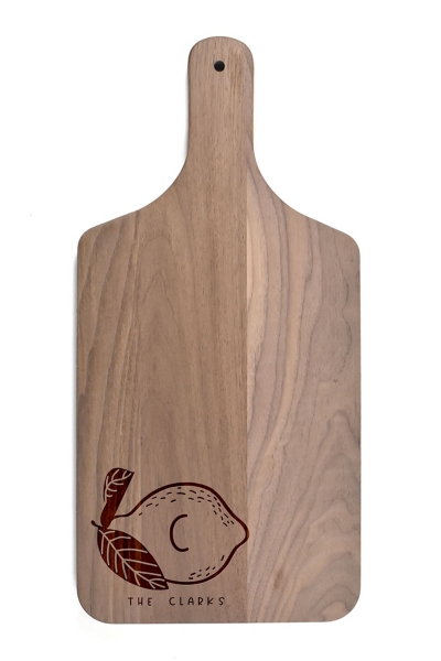 Personalized Monogram Lemon Walnut Serving Board Kirklands Home