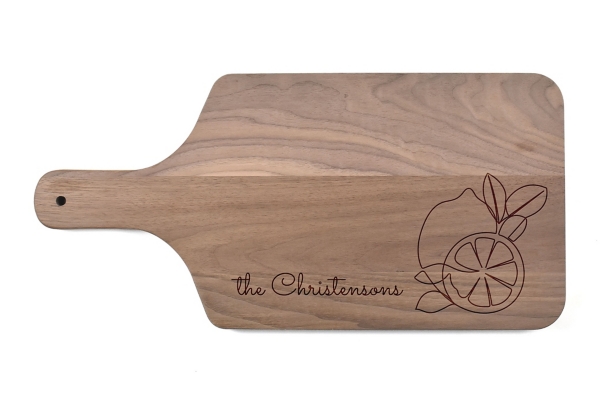 Personalized Lemon Walnut Wood Serving Board Kirklands Home