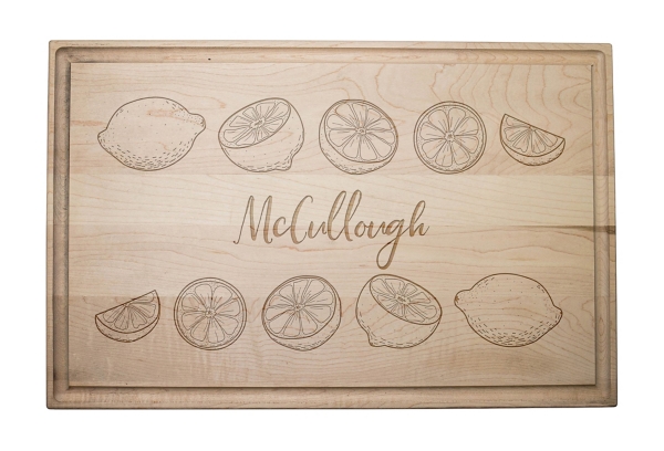 Personalized Lemon Maple Wood Cutting Board Kirklands Home