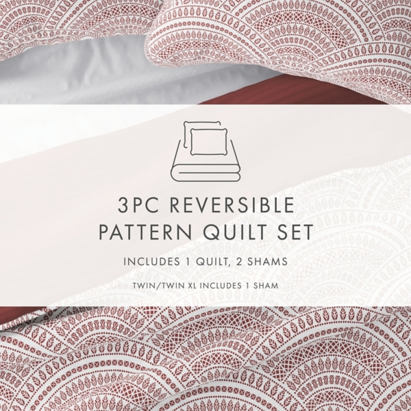 Terra Scalloped Reversible 2-pc. Twin Quilt Set