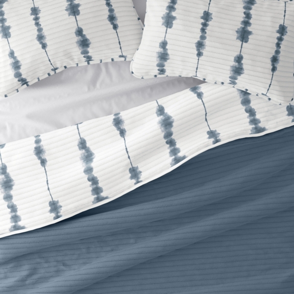 Blue Shibori Reversible 2-pc. Twin Quilt Set