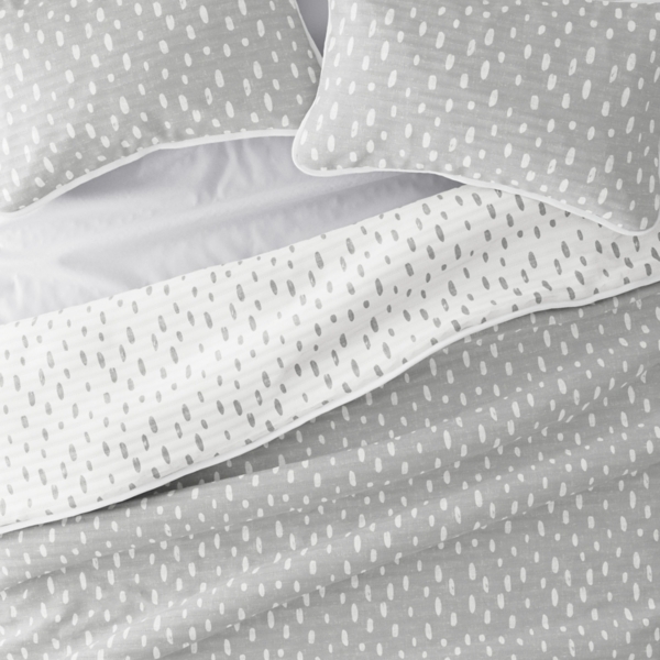 Gray Dotted Reversible 2-pc. Twin Quilt Set