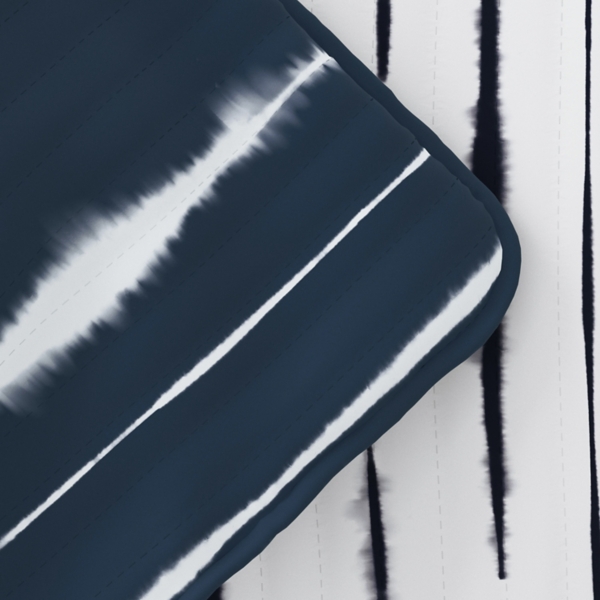 Navy Linear Reversible 3-pc. King Quilt Set