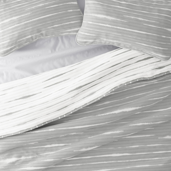 Gray Linear Reversible 2-pc. Twin Quilt Set