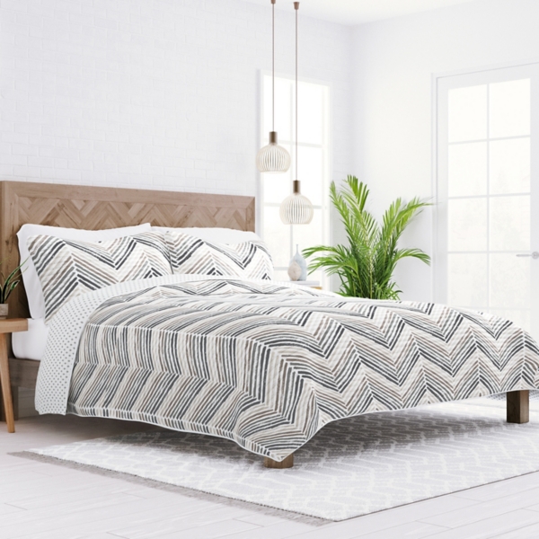 Gray Chevron Reversible 2-pc. Twin Quilt Set | Kirklands Home