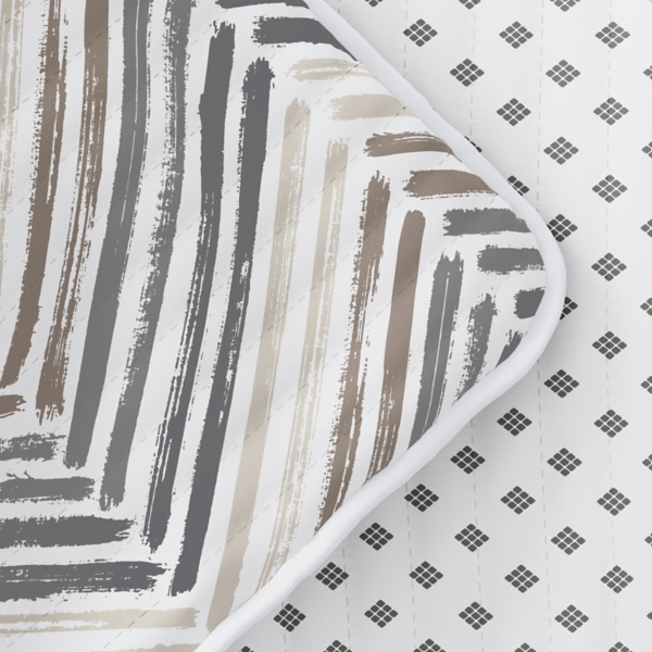 Gray Chevron Reversible 3-pc. King Quilt Set