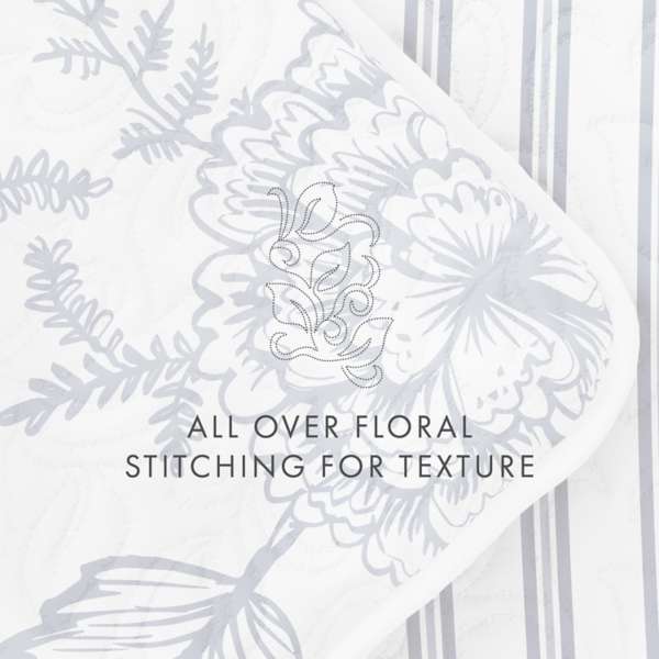 Blue Jacobean Reversible 3-pc. King Quilt Set