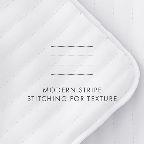 White Stitched Stripes 3-pc. Queen Quilt Set