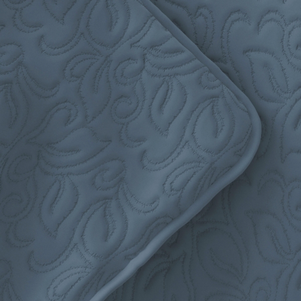 Blue Floral Stitch 3-pc. King Quilt Set