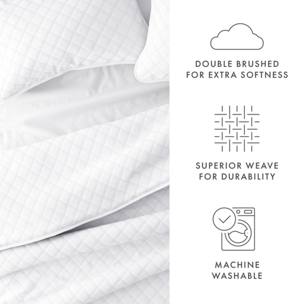 White Stitched Diamond 3-pc. King Quilt Set