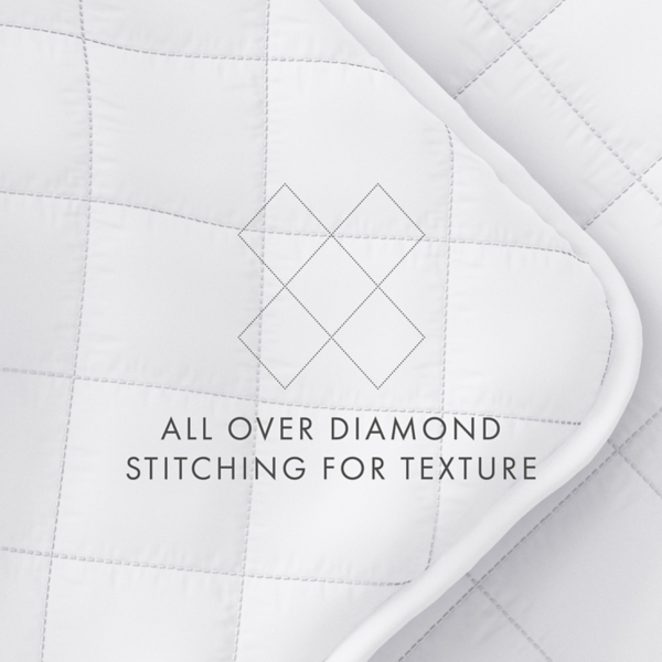 White Stitched Diamond 3-pc. King Quilt Set