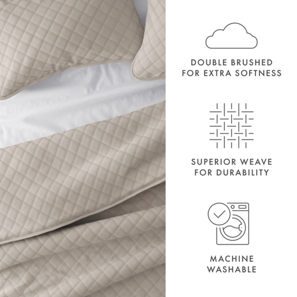 Latte Stitched Diamond 2-pc. Twin Quilt Set