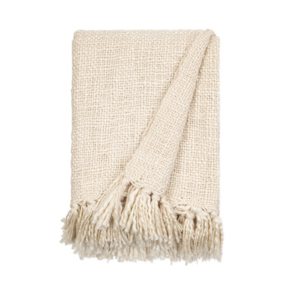 Natural Slubbed Yarn Throw