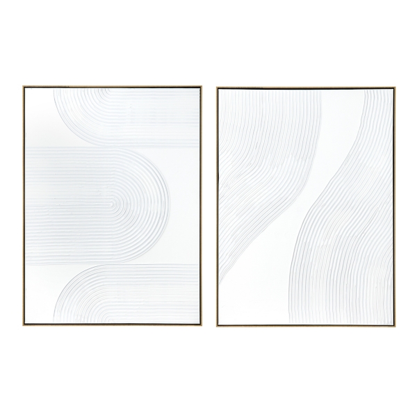 White Texture Abstract Canvas Wall Art