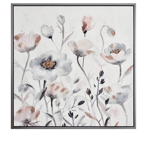 Gray Blooms Framed Canvas Art Print | Kirklands Home