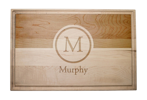 Personalized Monogram Circle Maple Cutting Board Kirklands Home