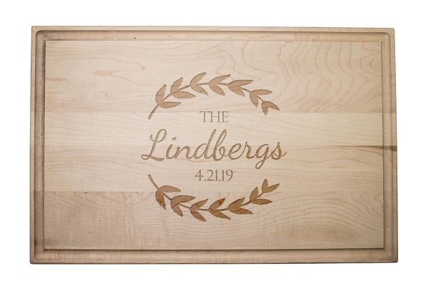 Personalized Split Wreath Maple Cutting Board Kirklands Home