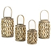 Gray Willow Cylinder Lanterns, Set of 4