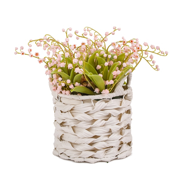 Pink Lily of the Valley Arrangement in Basket