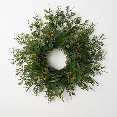 WOVTE 2 Styles 10 Small Wreaths for Indoor - Mini Wreath,Boxwood Wreaths  for Decorating,Greenery wreath for Windows(2 Pack Different Artificial