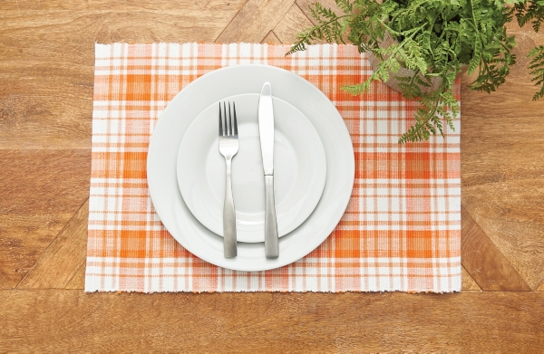 Orange Plaid Reversible Placemats, Set of 6 Kirklands Home