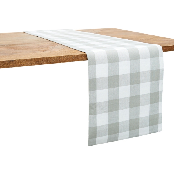 Franklin Slate Gingham Table Runner Kirklands Home