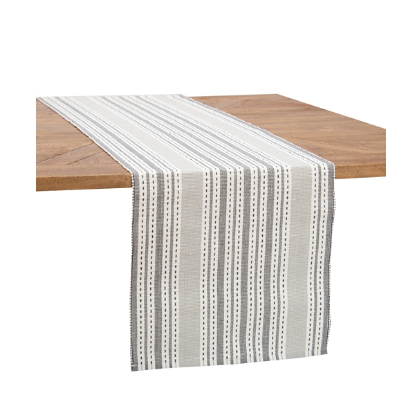 Slate Warner Striped Table Runner Kirklands Home