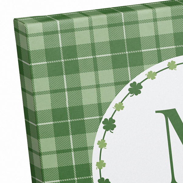Personalized Monogram Shamrock Canvas Art Print