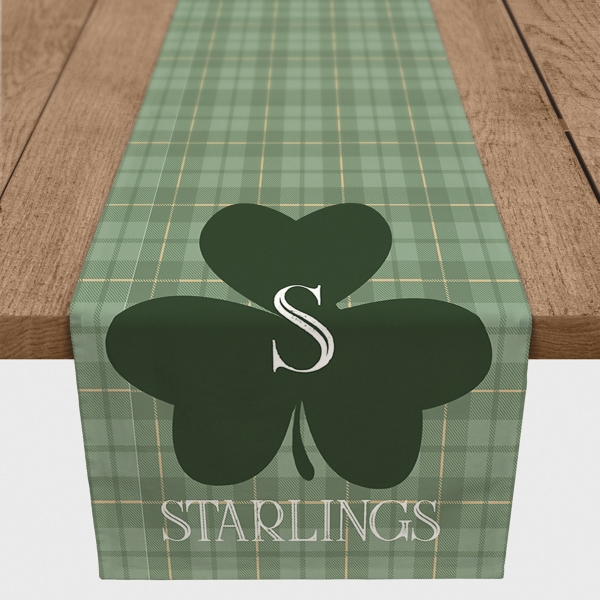 Personalized Plaid Clover Table Runner, 90 in.